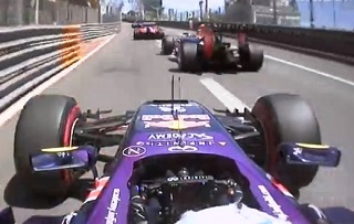 Риккардо и Квят на гонке Формулы-1 2015 года в Монако