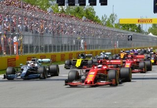Старт гонки Формулы-1 2019 года в Монреале