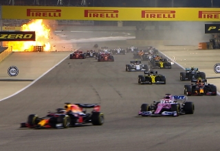 Авария Ромена Грожана на cтарте Гран-при Бахрейна 2020 года