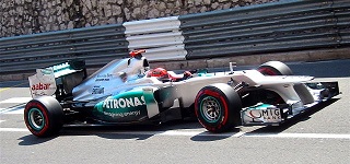 Михаэль Шумахер на квалификации Формулы-1 2012 года в Мона4ко