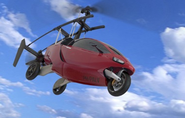 Летающий автомобиль-вертолет PAL-V One в воздухе