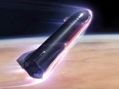 Орбитальный корабль Starship на Марсе